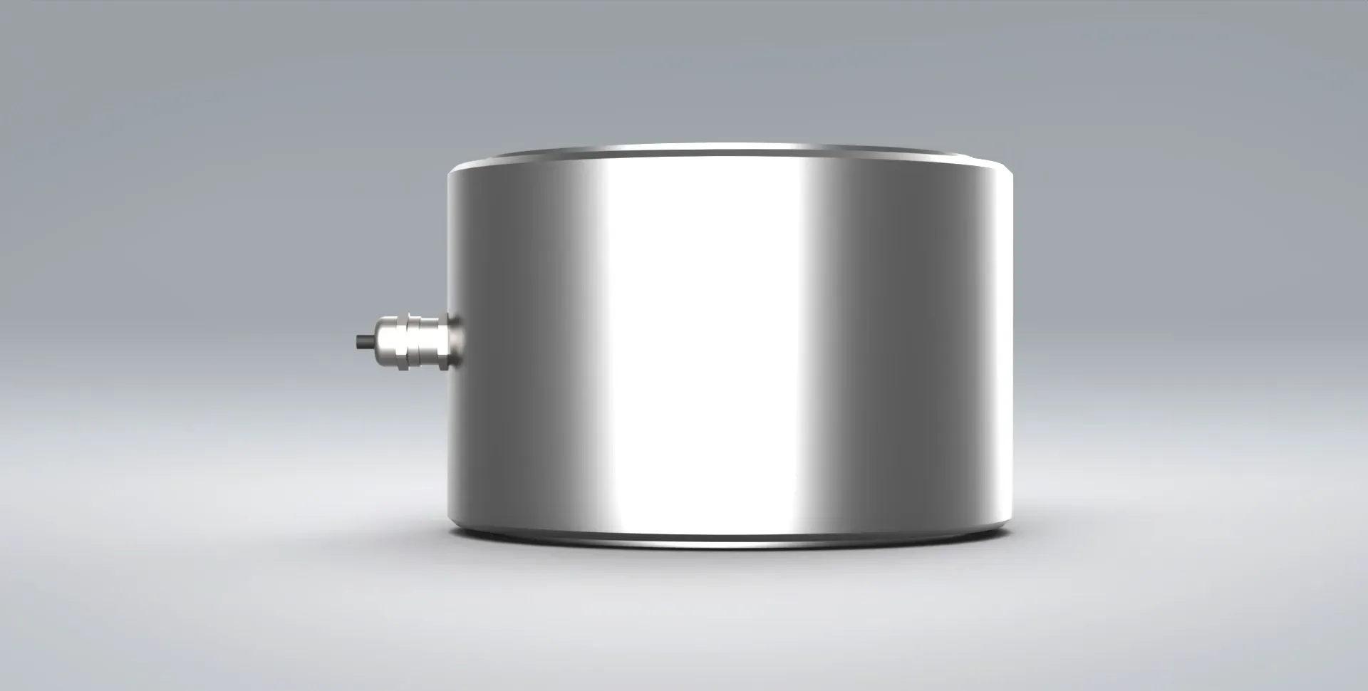 Large annular compression load cell from Procter and Chester Measurements on a grey background