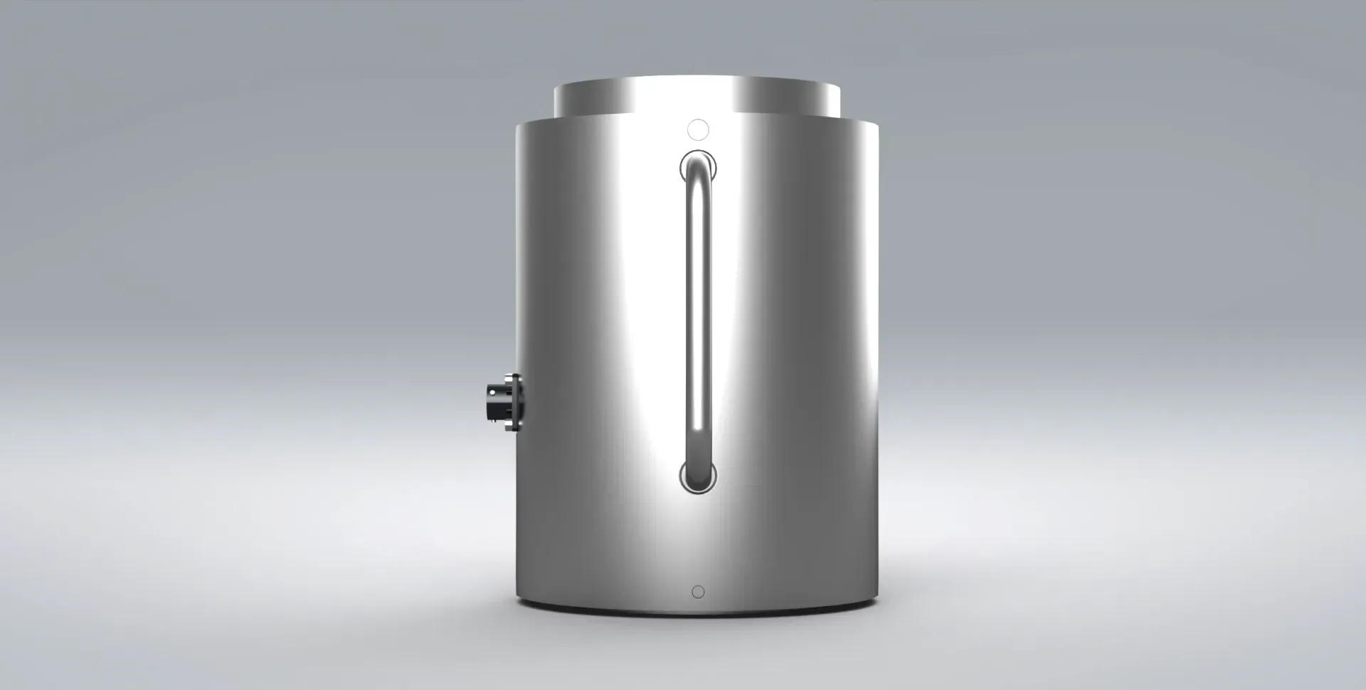 Front view of the CN canister load cell on a grey background