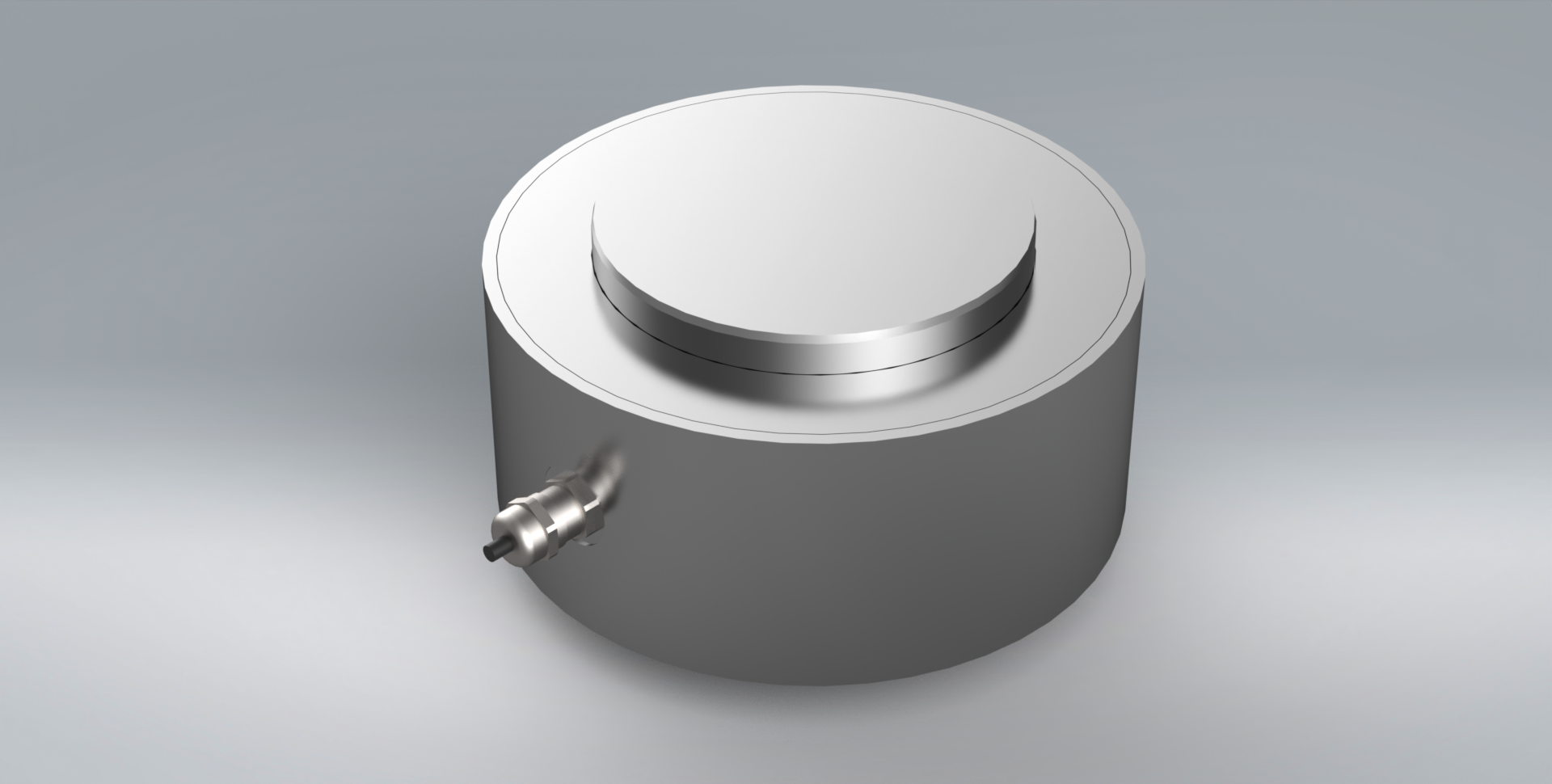 A 3d model of a metal object with a hole in the middle.