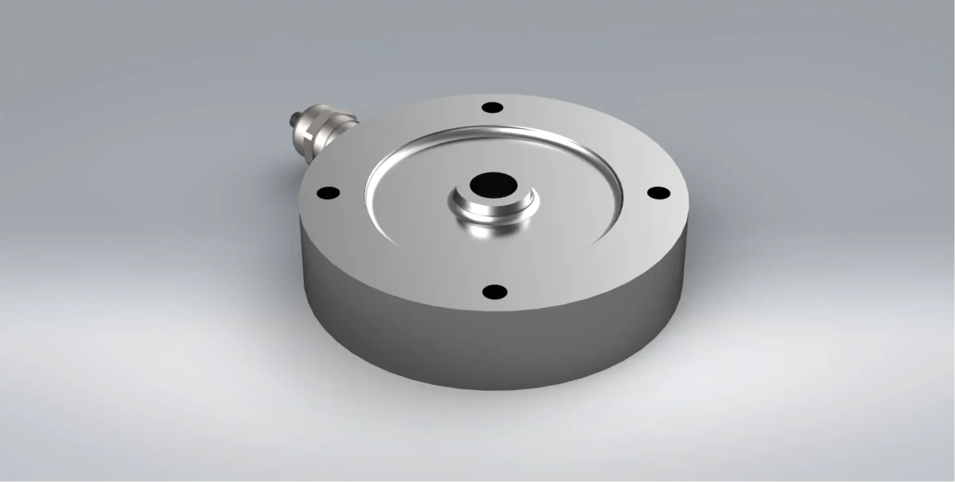 a 3D designed model of the DIA  compression load cell with a diaphragm design from PCM.