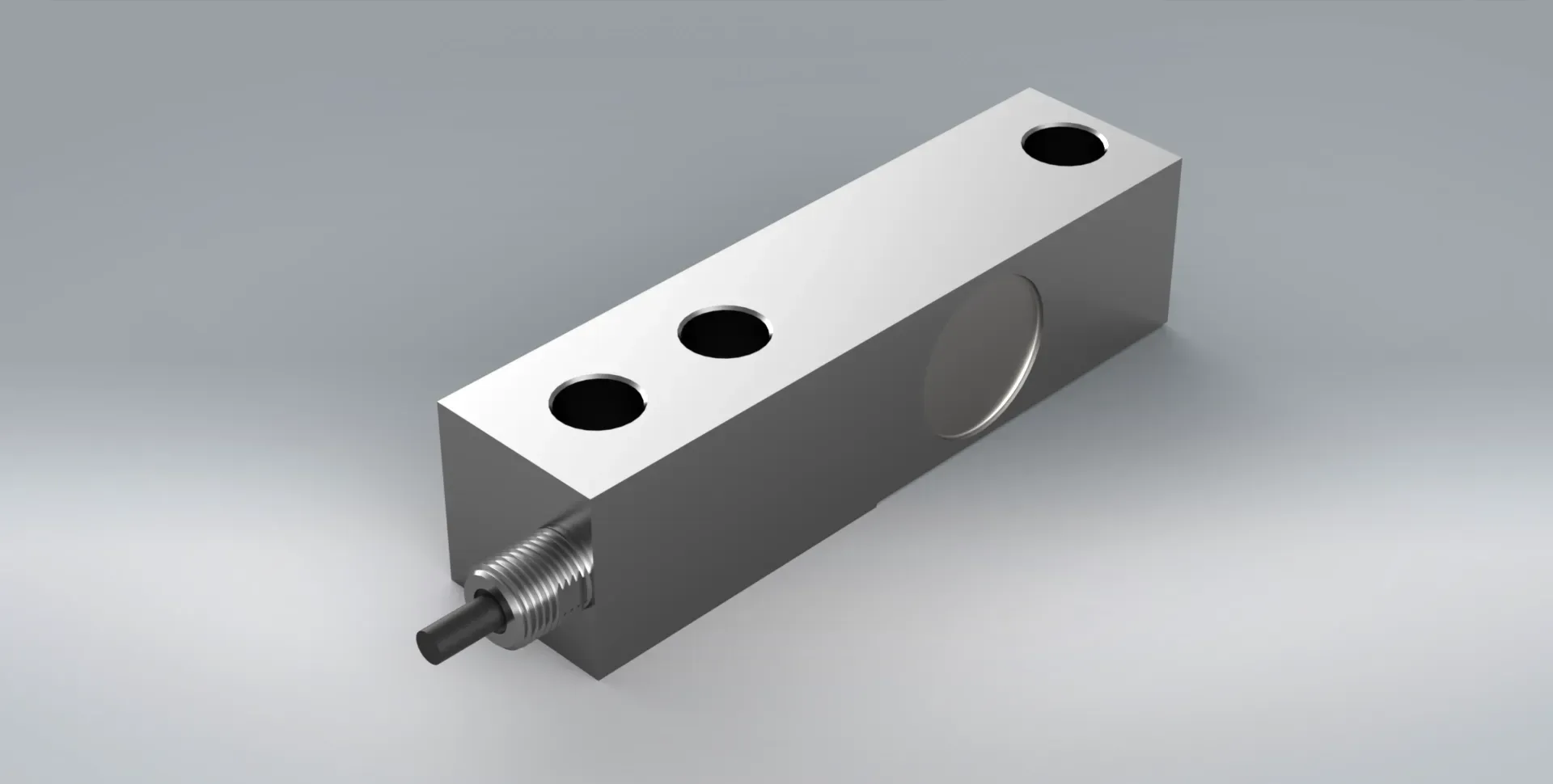 A 3d model of the FT1 high accuracy shear beam load cell, laser welded and manufactured from stainless steel.