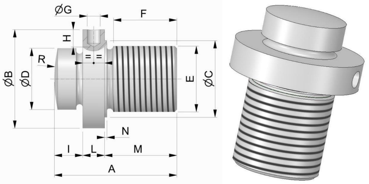 Accessories diagram for the TC4 pancake load cell.