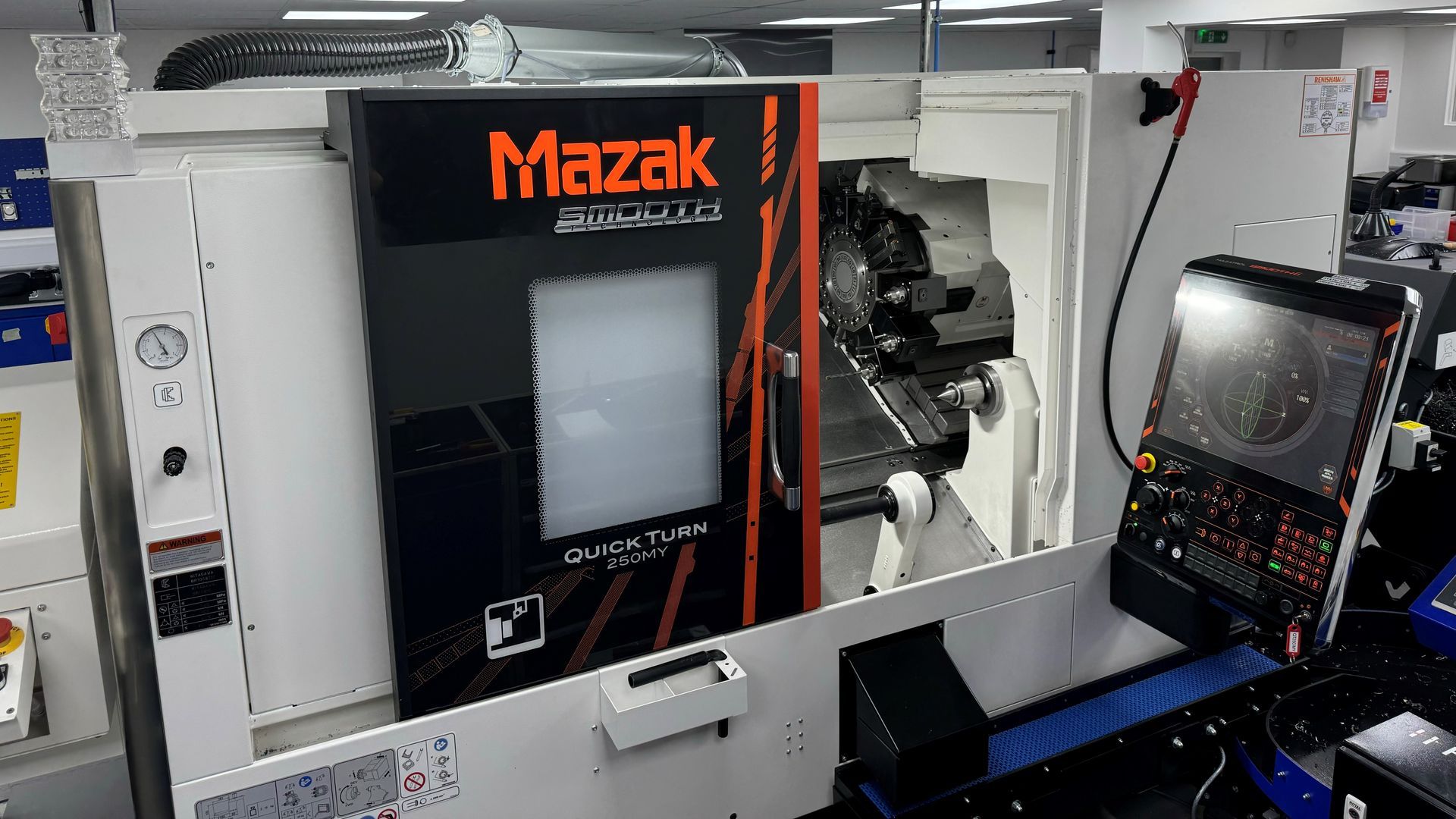 A high quality Mazak machine at PCM, used to machine very precise components for standard and custom load cells.
