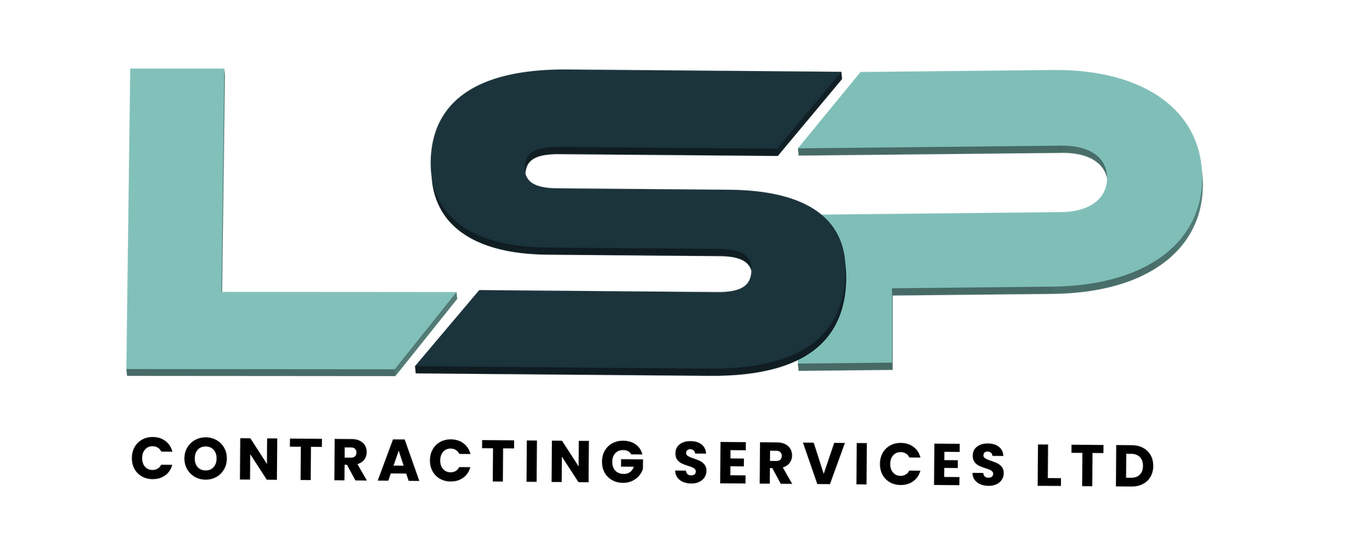 Logo of LSP Contracting Services Ltd. Teal and dark teal letters 