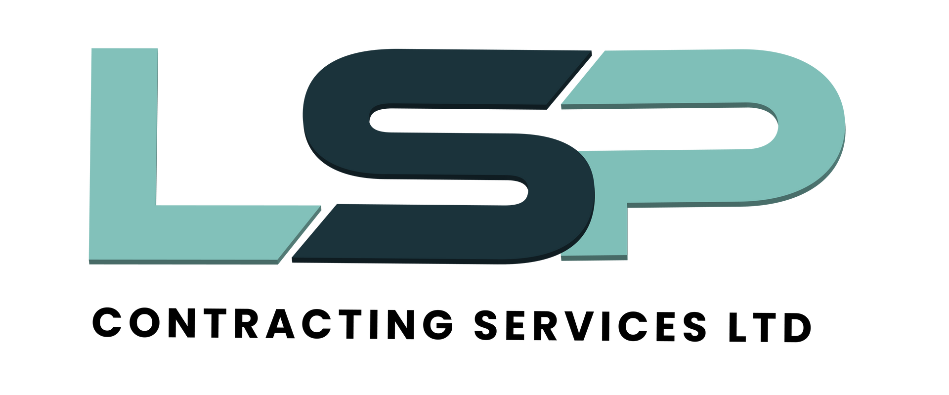 Logo for LSP Contracting Services Ltd. Teal and dark teal letters 