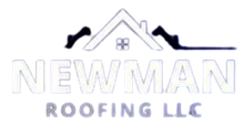 The logo for newman roofing llc has a house on it