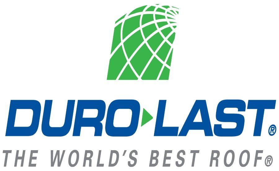 The logo for duro last is the world 's best roof.
