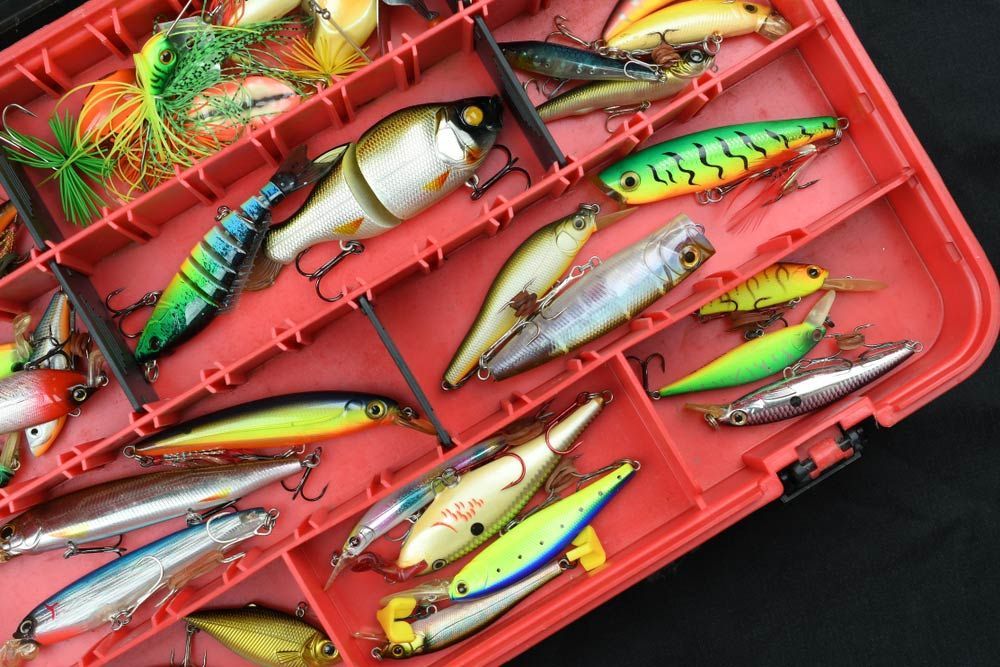 Various Fishing Lures in the Box — Fishing Store in South West Rocks, NSW