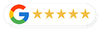 A google logo with five stars on it on a white background.