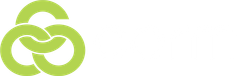 A green and white logo on a white background.