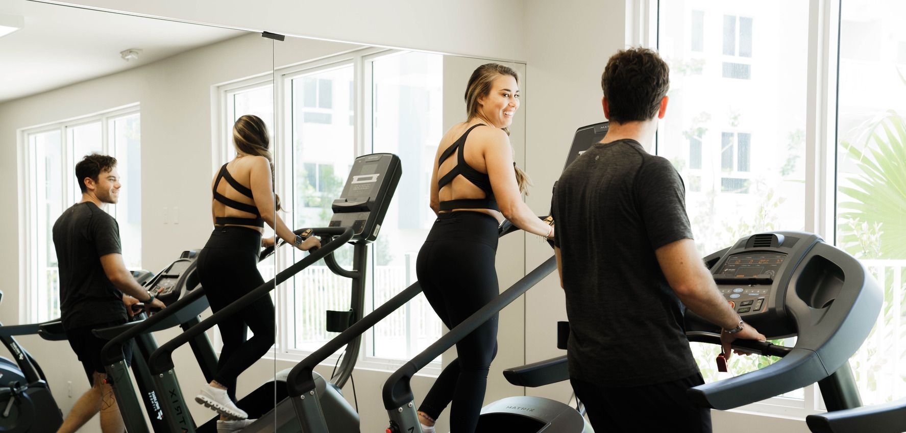 Fitness center at Atlantica at Dania Beach in Dania Beach, FL.