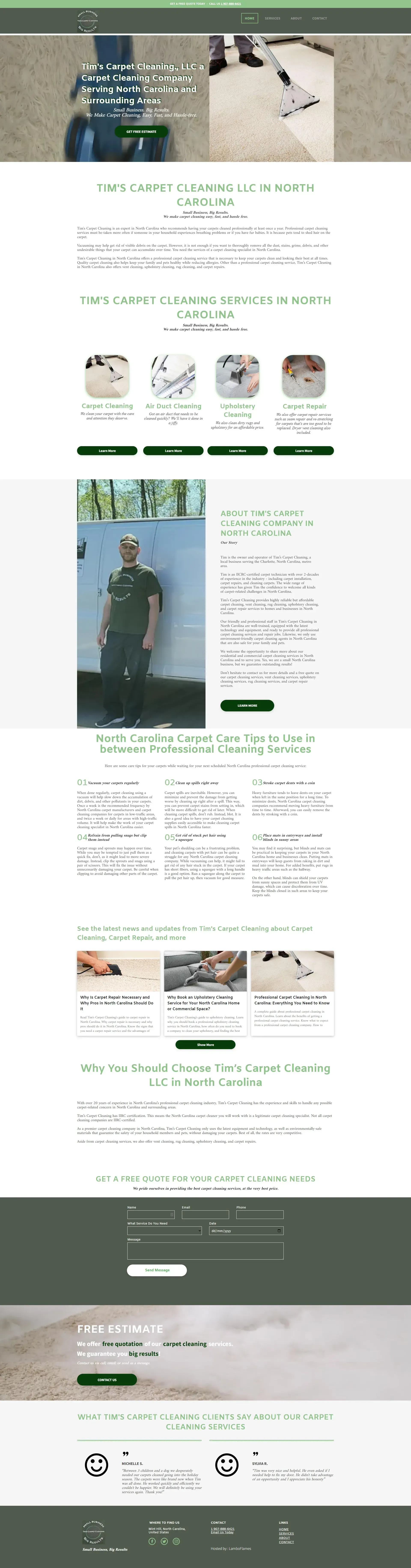 A screenshot of a Church Website with YouTube thumbnail