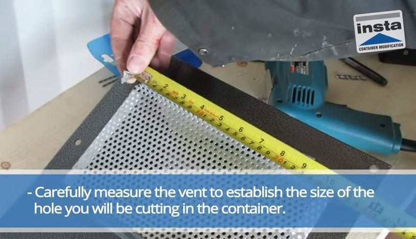 Installing an Air Vent in a Cargo Container Step 1