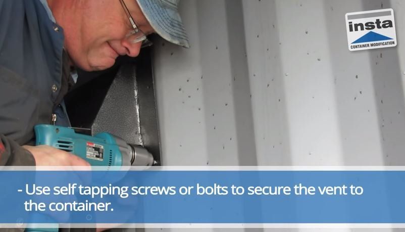 Installing an Air Vent in a Cargo Container Step 6