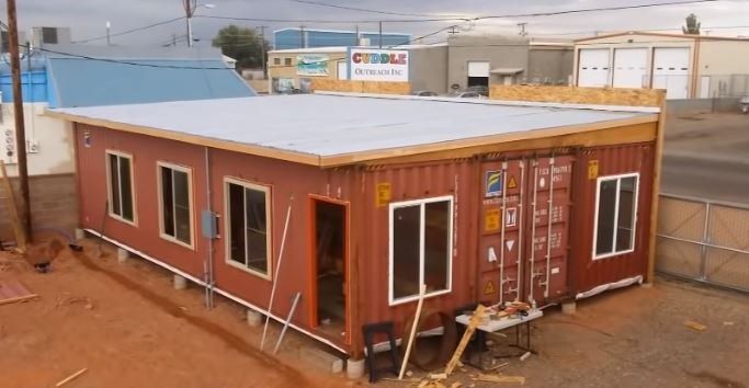 Shipping Container Building by Lake Powell Paddleboards in Page, AZ