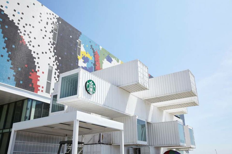 Shipping Container Starbucks Coffee Shop