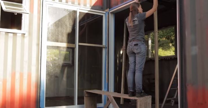 How to Install Aluminum Doors on a Shipping Container 