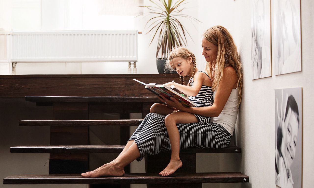 Woman at a table with 
