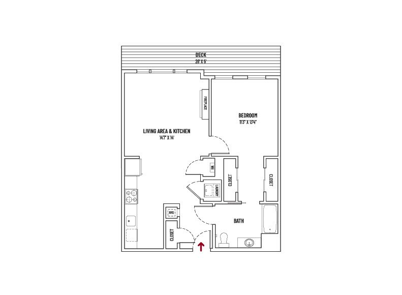 10 FRONT STREET 1 BED + 1 BATH + BALCONY  |  UNIT STYLE 1B4 = 798 SQ FT ±