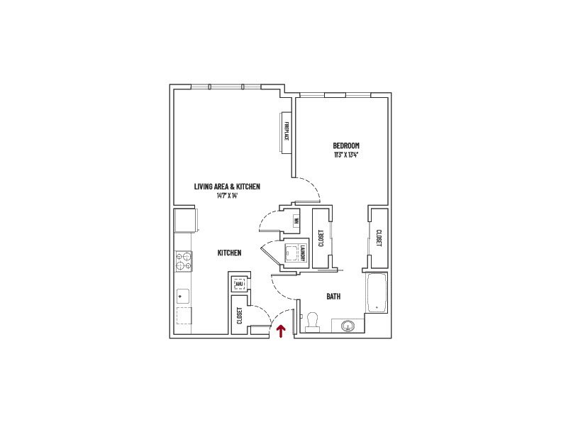10 FRONT STREET1 BED + 1 BATH  |  UNIT STYLE 1B5 = 798 SQ FT ±