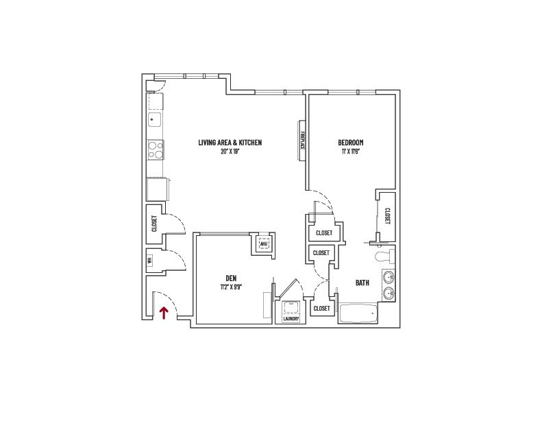10 FRONT STREET1 BED + 1 BATH + DEN  | UNIT STYLE 1D1 = 956 SQ FT ±