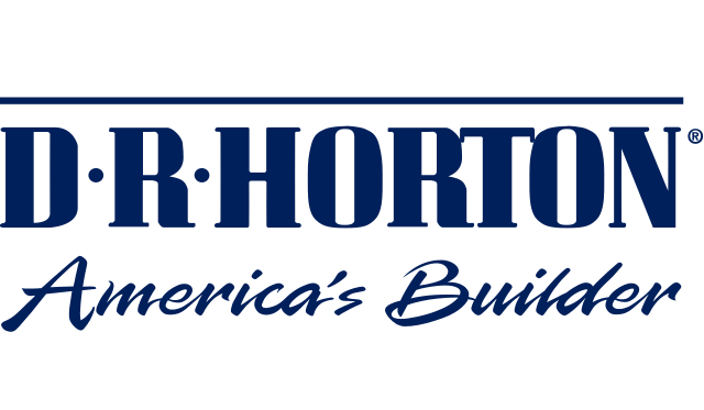 The logo for dr. horton america 's builder is blue and white.