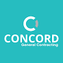 The concord general contracting logo is on a blue background.