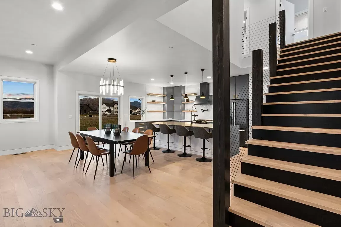 A custom home interior in Bozeman MT by Cavallini Construction