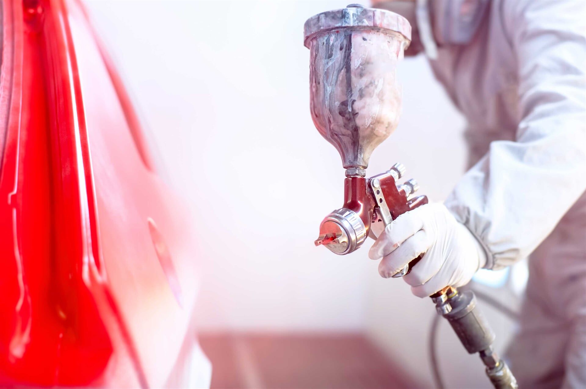 Close-up Of Spray Gun — Car Restoration in Taree, NSW