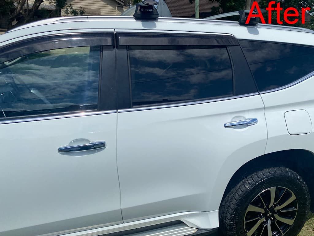 White SUV After Damaged Fender Has Been Repaired — Car Restoration in Taree, NSW