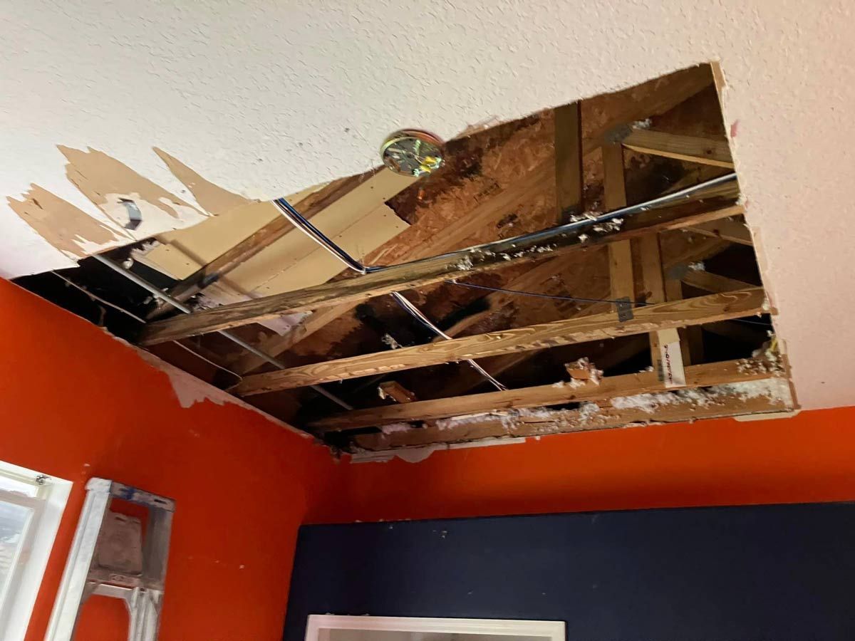 A ceiling with a hole in the ceiling — Windemere, FL — Valor Homes Construction LLC