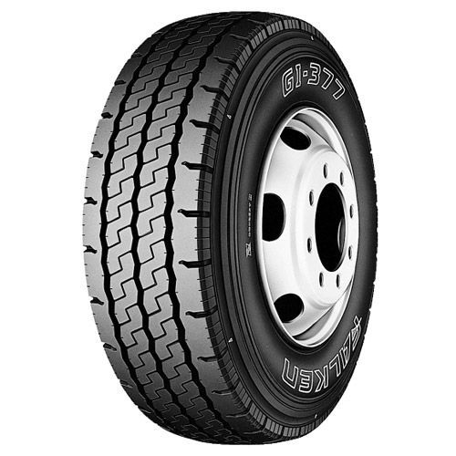 Black Tire With Tread Pattern Mounted on a Silver Wheel — Cairns Tyre Specialists In Cairns City, QLD