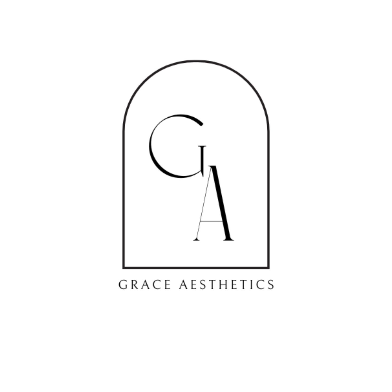 A black and white logo for grace aesthetics.