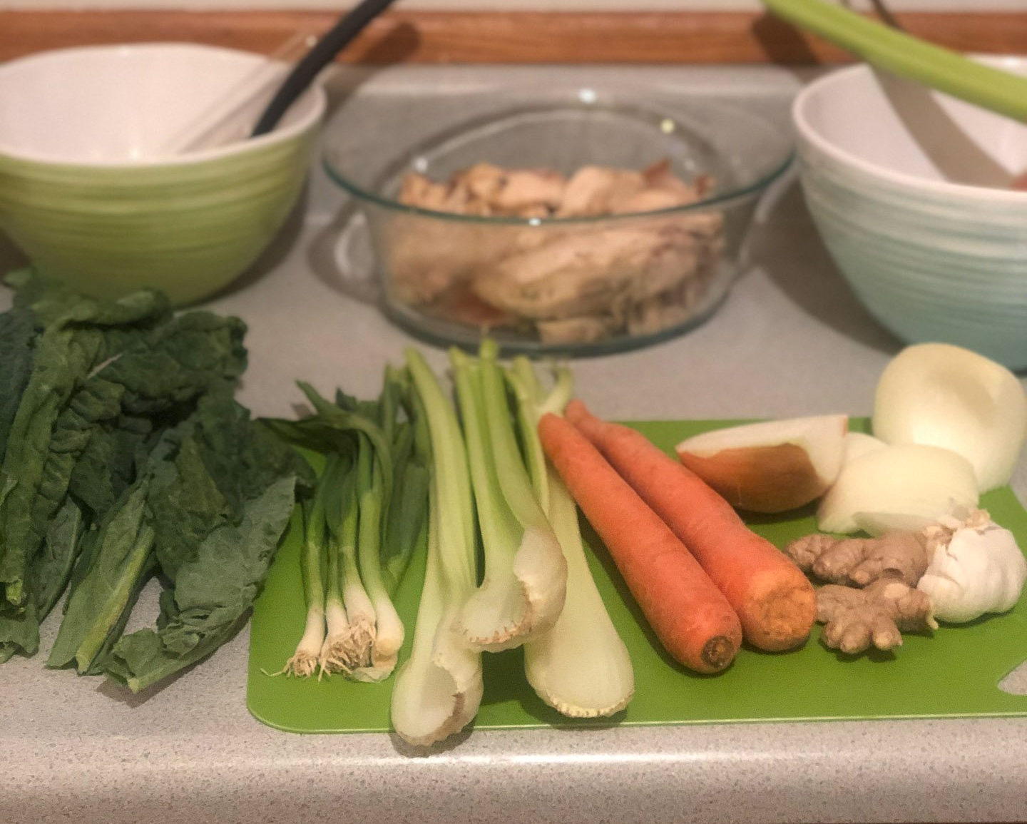 Food can be medicine, carrots, celery, onions, garlic, ginger, and kale