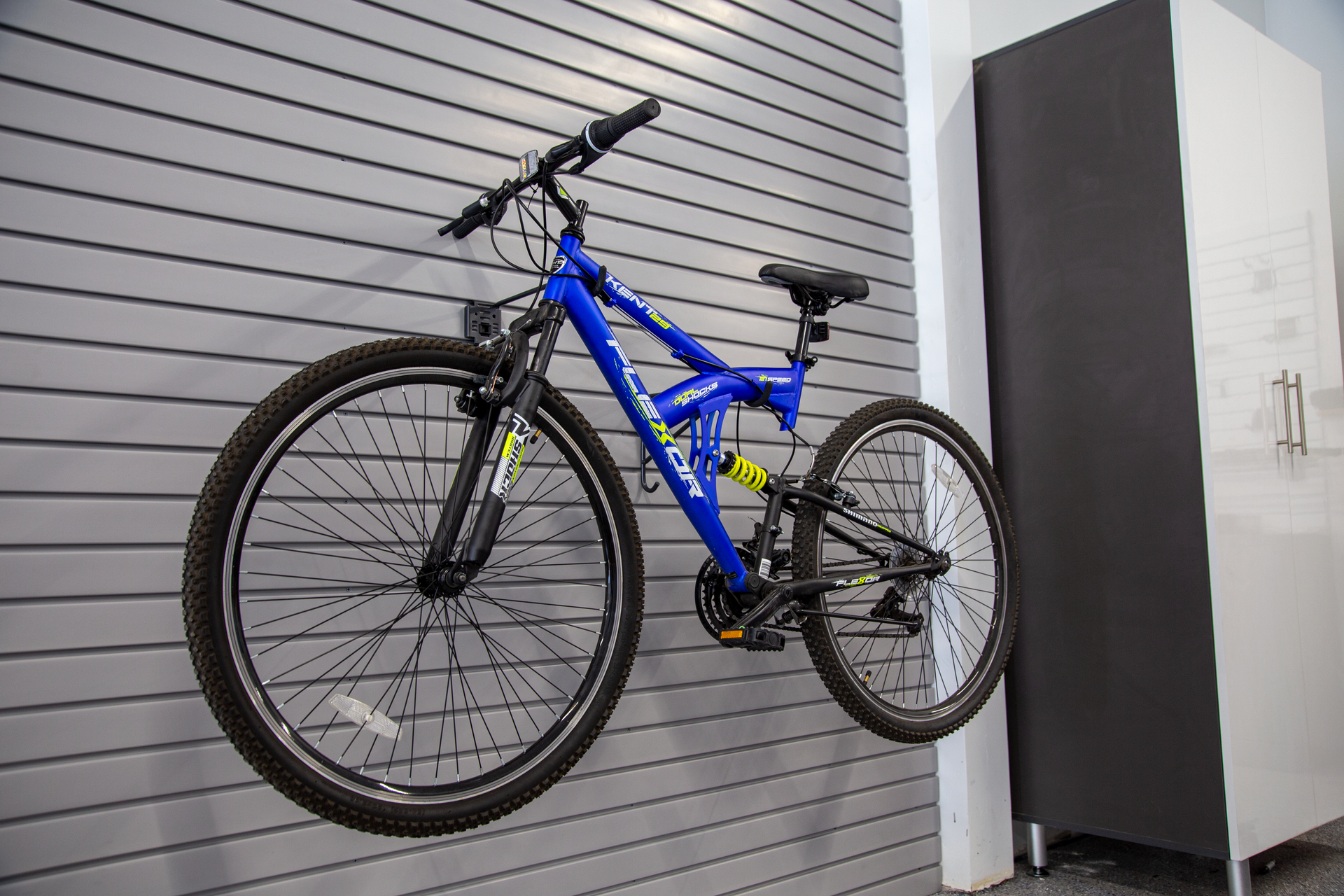 Bike Storage using slat walls in garage