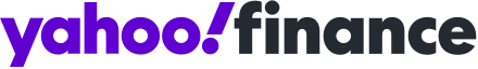 Yahoo Finance logo in purple and black text.