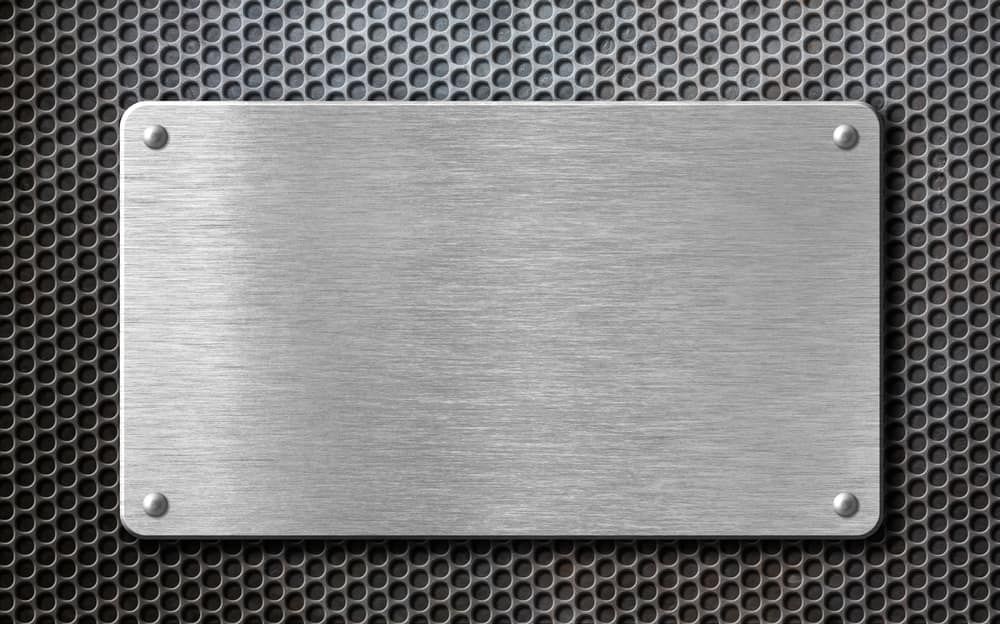 Silver Metal Plaque on a Gray Honeycomb Background — Townsville Stainless Steel in Tablelands, QLD