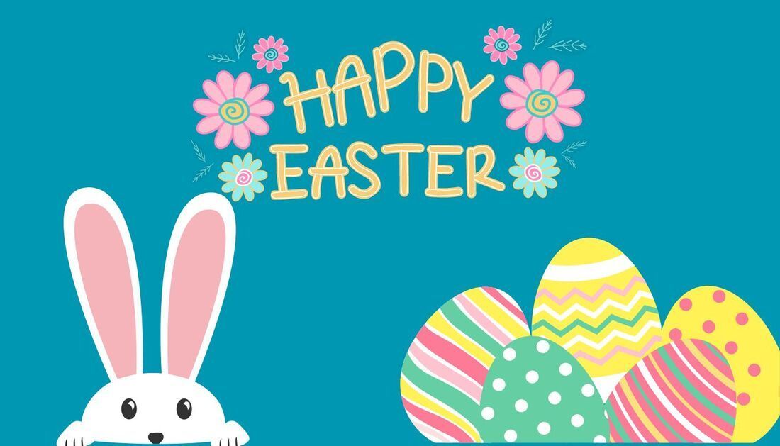 A Happy Easter Greeting Card with A Bunny and Easter Eggs  — Townsville Stainless Steel in Garbutt, QLD