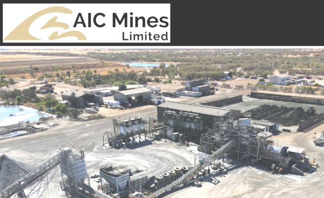 Aerial view of AIC Mines Limited mining facility with machinery and buildings in a desert setting — Townsville Stainless Steel in Garbutt, QLD