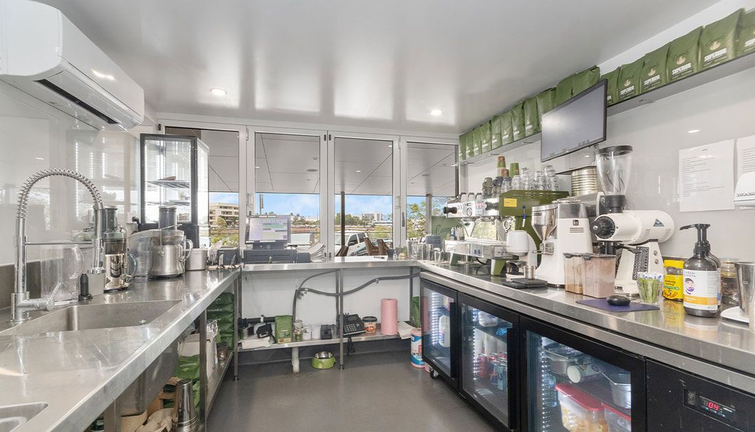 Kitchen with Aircon, Steel Tables, Sink  — Townsville Stainless Steel in Garbutt, QLD
