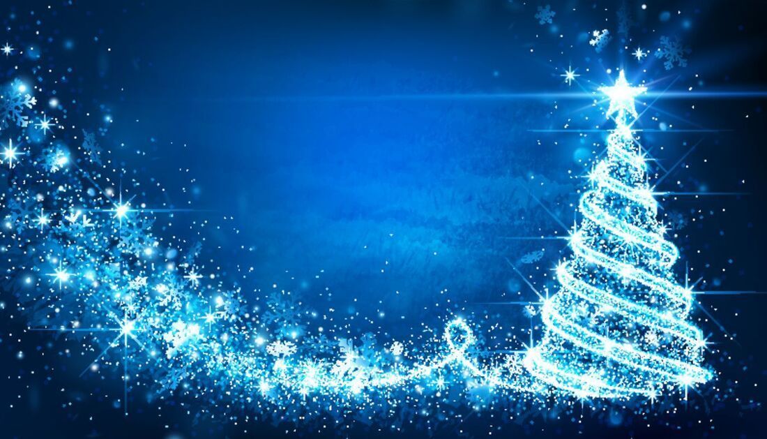 A Christmas Tree Made of Lights and Stars on A Blue Background — Townsville Stainless Steel in Garbutt, QLD