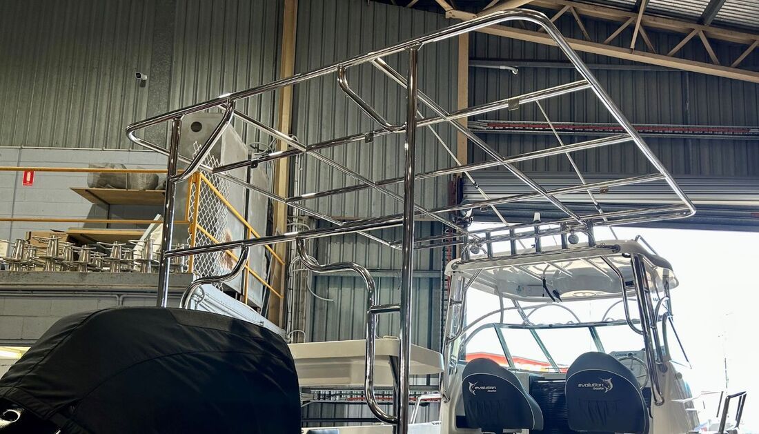 A Boat Is Being Built in A Warehouse  — Townsville Stainless Steel in Garbutt, QLD