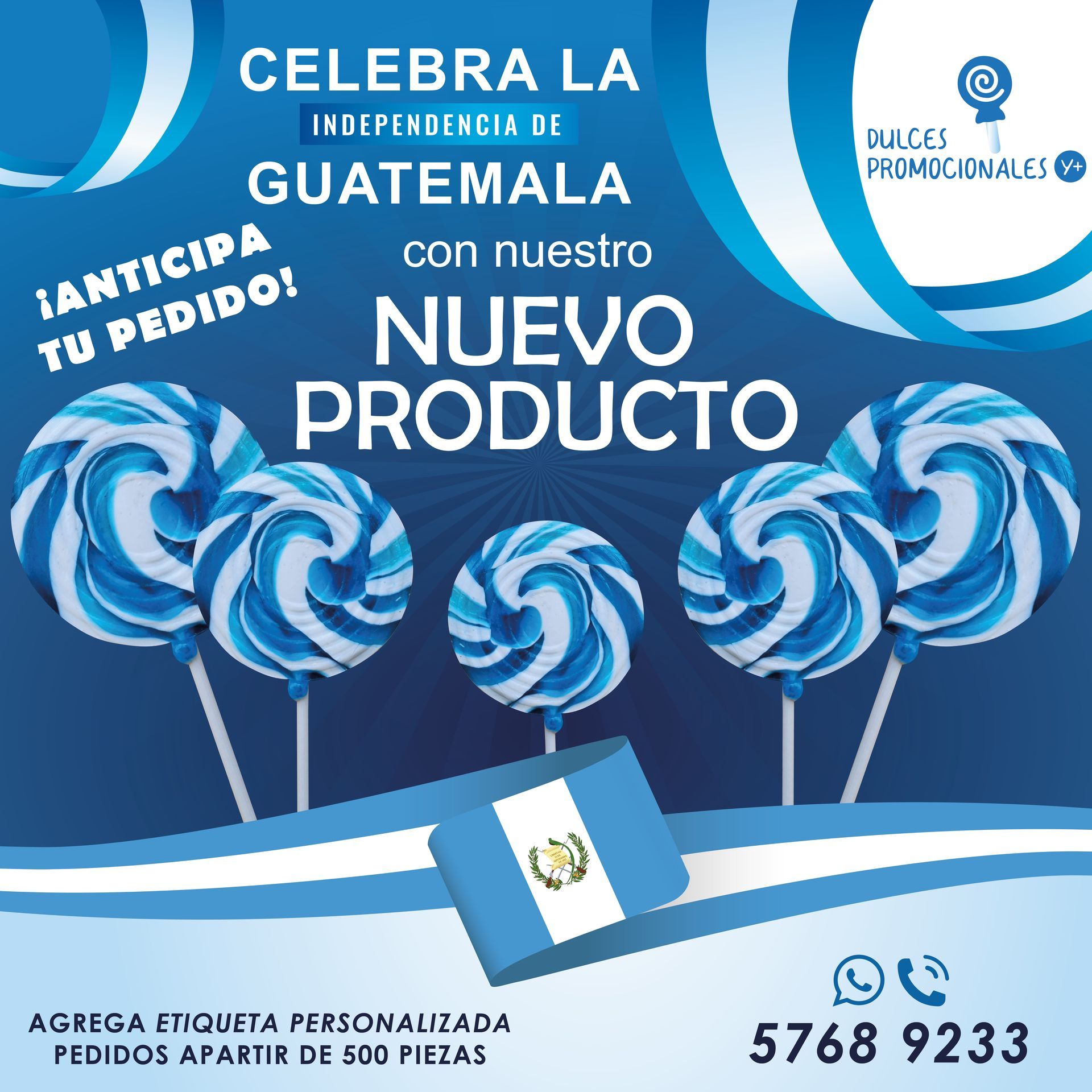 A poster for celebra la independencia de guatemala con nuestro nuevo producto