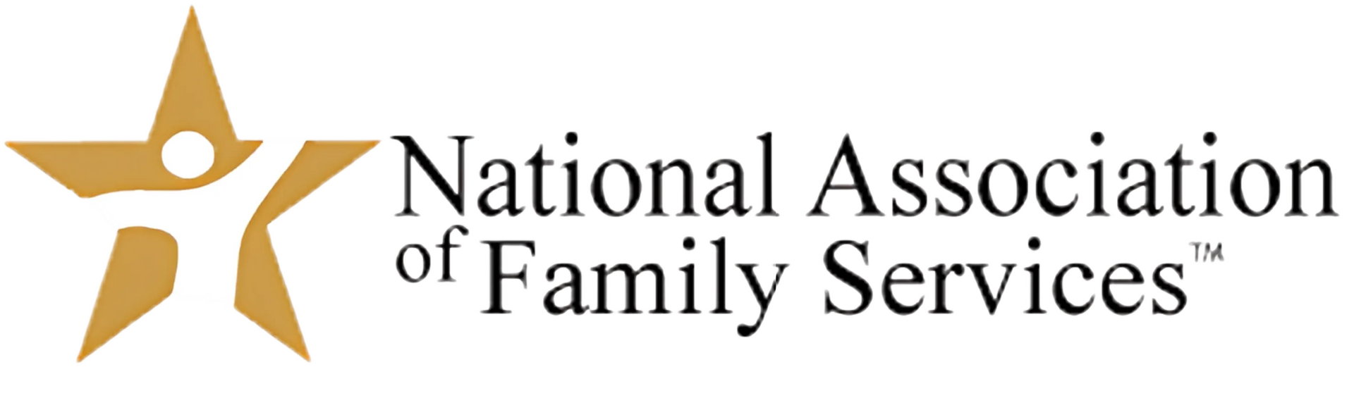 Logo for the National Association of Family Services with a stylized gold star featuring a person’s silhouette.