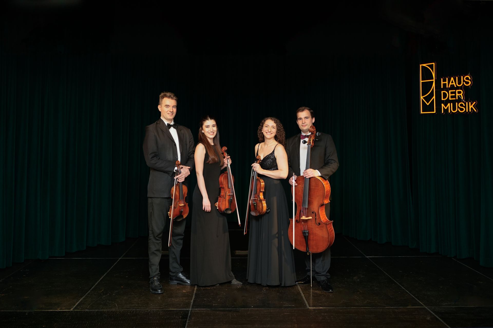 Wiener Klassik Ensemble musicians with instruments at Haus der Musik in Vienna