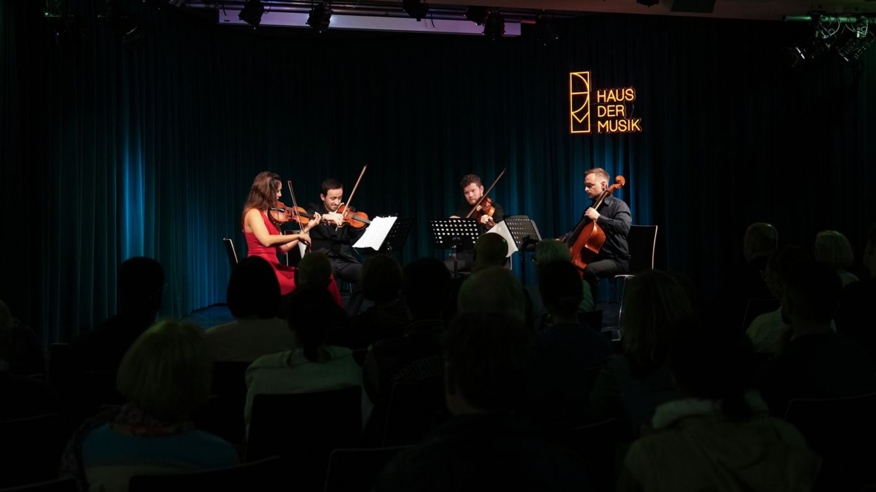 Wiener Klassik Ensemble musicians with instruments at Haus der Musik in Vienna