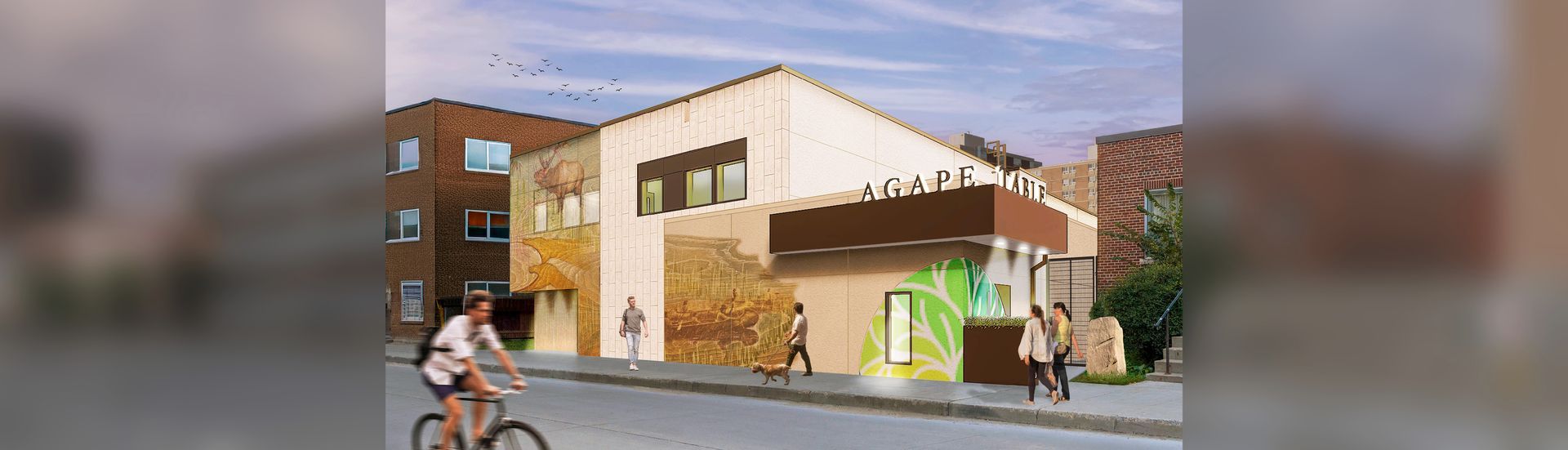 An artist's rendering of a new home for Agape Table.