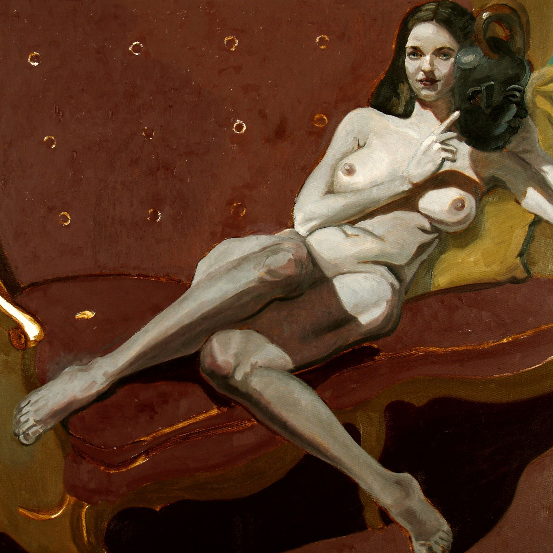 Nude with a Mask | Figurative Oil Painting by John Varriano