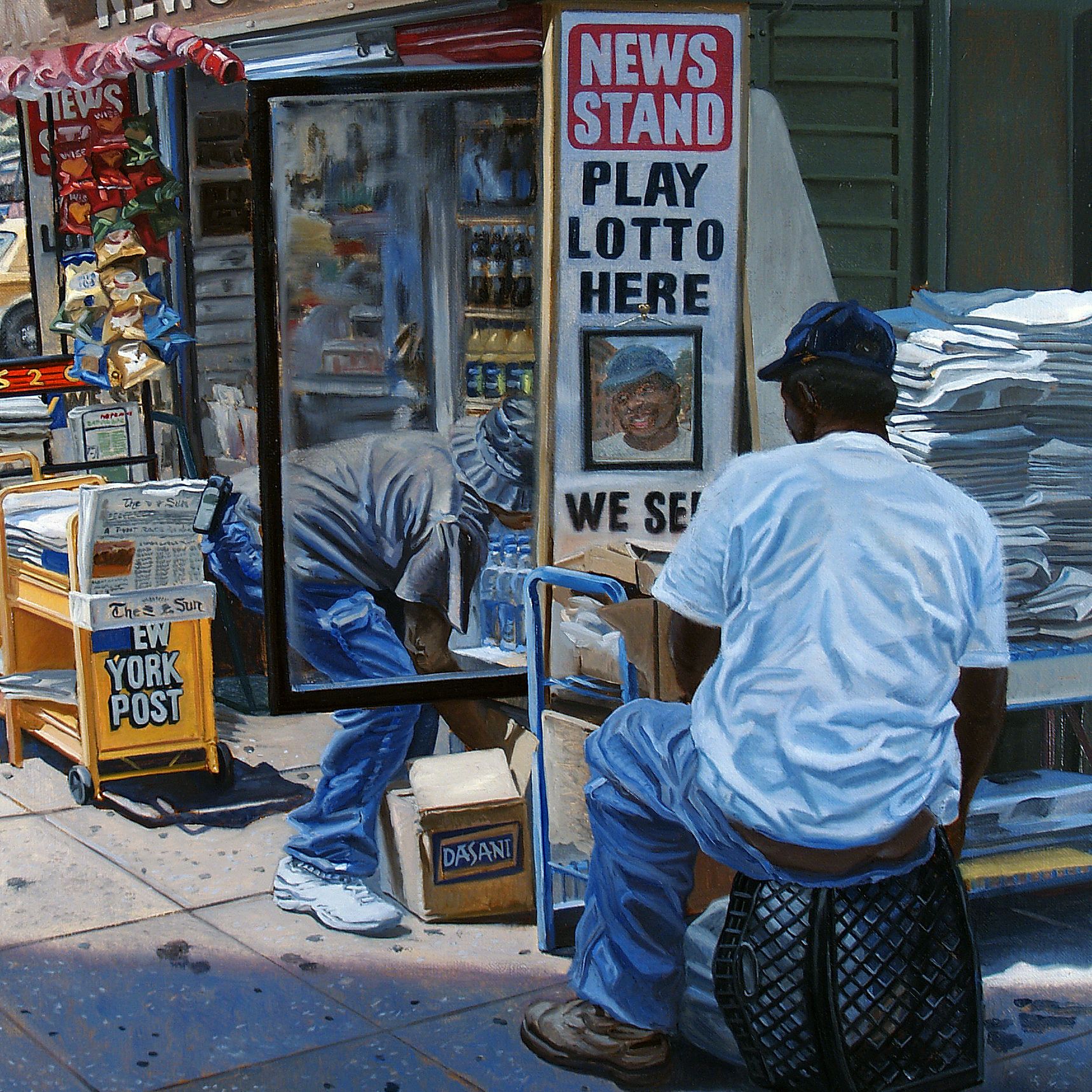 Newsstand | Figurative Oil Painting by John Varriano