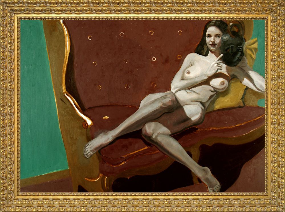 Nude with a Mask | In Gold Frame